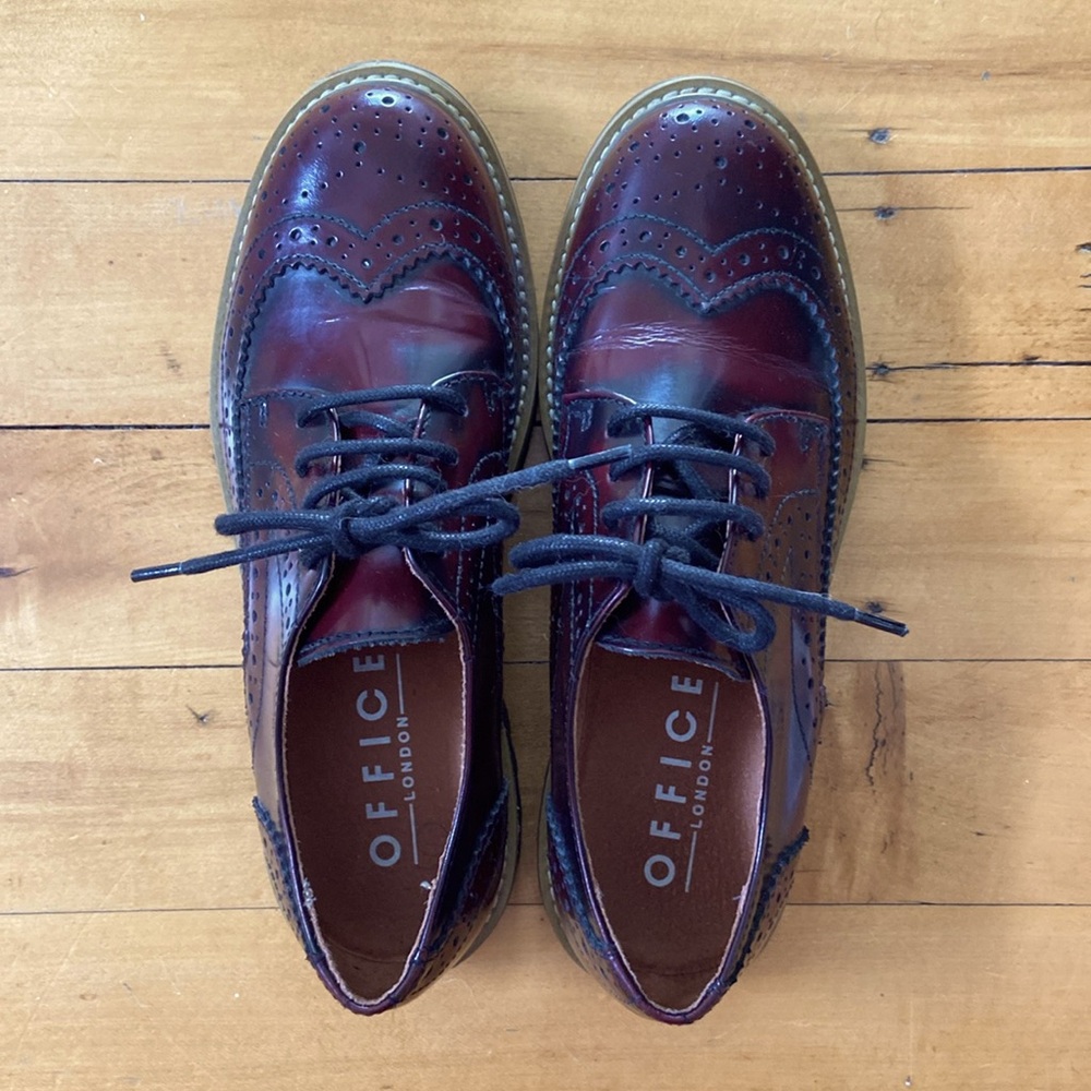 Office London burgundy brogues size 39
